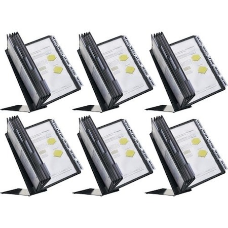 Durable Office Products Desk Panel System, 10 Panels/Tabs, BK, 6PK DBL552201CT